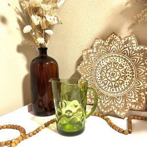 Eldorado Green by Hazel-Atlas Antique Green Glassware Pitcher 56 oz